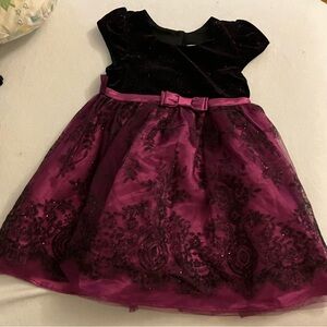 Elegant Jona Michelle dark purple velvet and Purple lace Sparkle Dress.